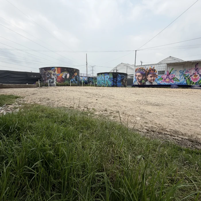 Módulos de tratamiento de aguas residuales con arte urbano en las instalaciones de Magnus en Cundinamarca