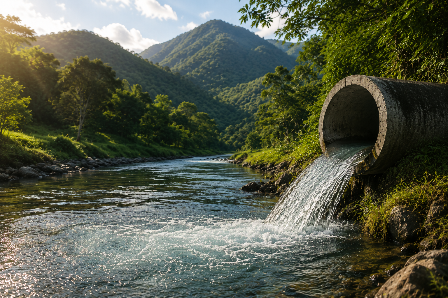 agua tratada vertida a río quebrada Colombia