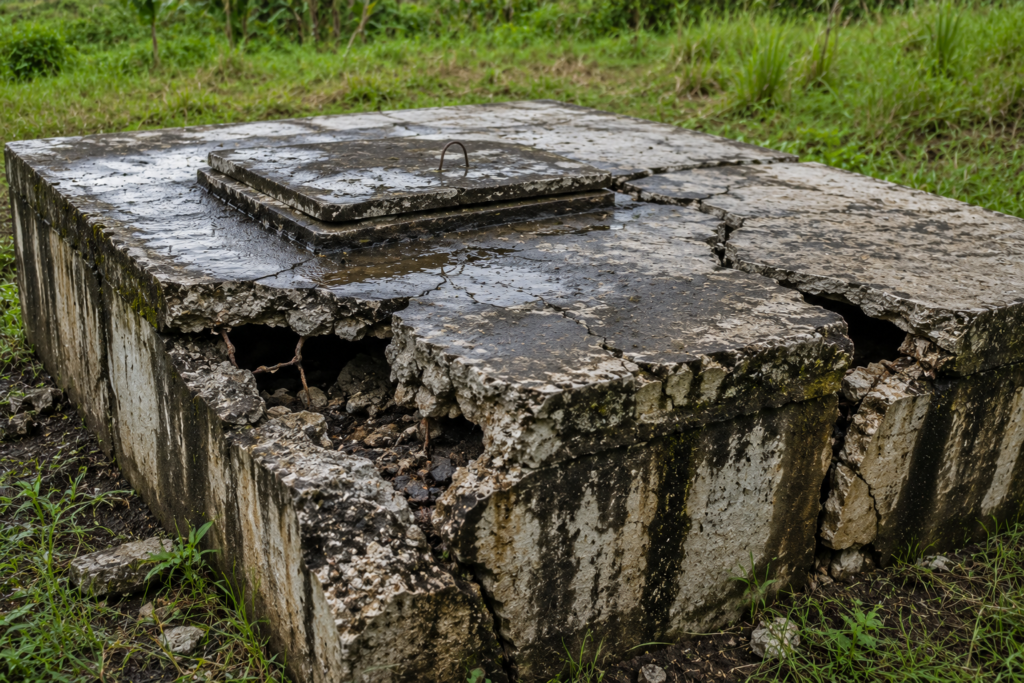 daño infraestructura pozo séptico saturación aguas residuales