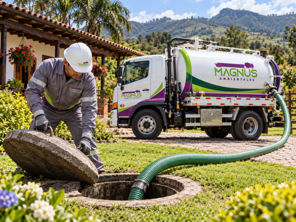 Limpieza de pozo séptico en Zipaquirá con carrotanque Magnus